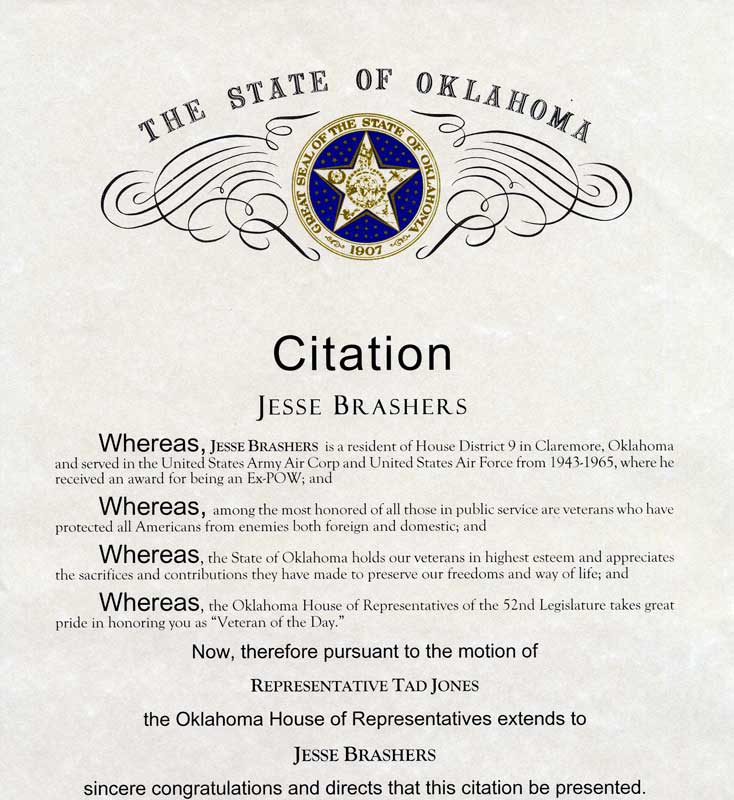 Veteran of the Week Citation